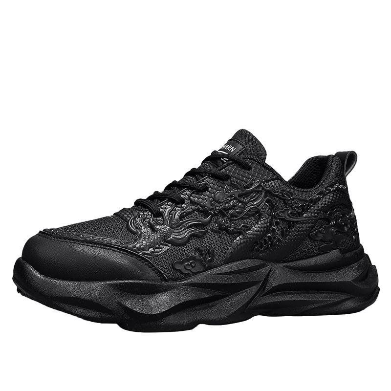 2024 Последние повседневные мужские туфли Красные молодежные драконьи года Универсальные спортивные туфли Толстая подошва Легкие повседневные туфли Дышащие