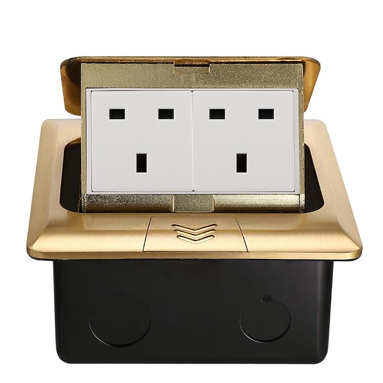 Gold Copper 145 Euro & Australian Standard Double Pop-up Floor Socket