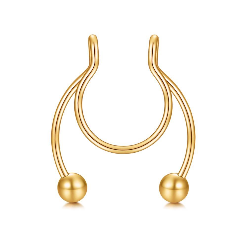 1 шт. U-образный непрокалываемый поддельный пирсинг перегородки носа, хирургическая сталь, спиральные кольца в носу для женщин и мужчин, пирсинг носа, Нариз