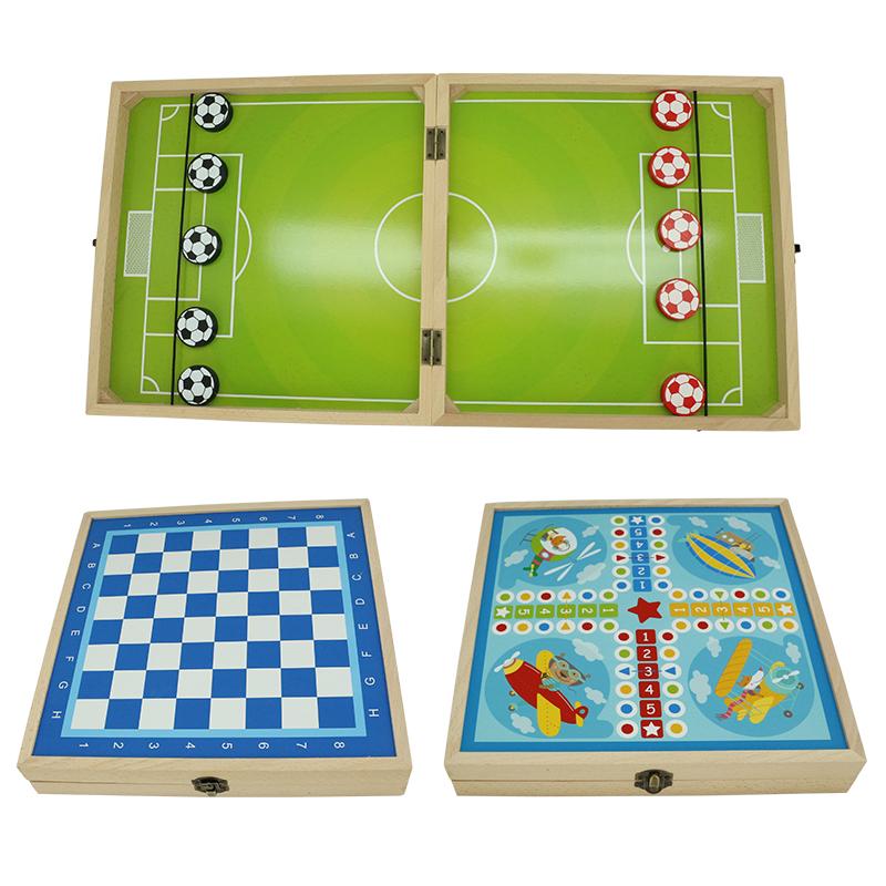 Популярная игра с шайбами Sling Puck, Шахматы, Лудо, Деревянная складная доска, Многофункциональный игровой набор для детей