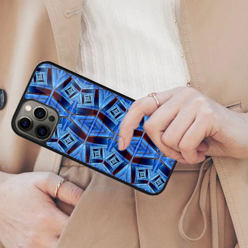 Blue Based Abstract Pattern Magnetic Phone Case For APPLE iPhone 17 Air 16 14 13 12 Pro Max 15 Plus Wireless MagSafe Cover