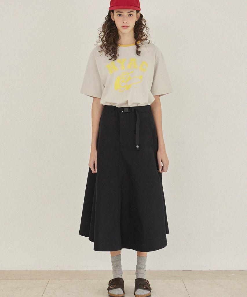 Midnight 12 Am Flare Belted Skirt - Black