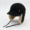 Women S Retro Suede Trapper Hat Winter Warm Ear Flap Cap Metal Label Simple Cold Protection