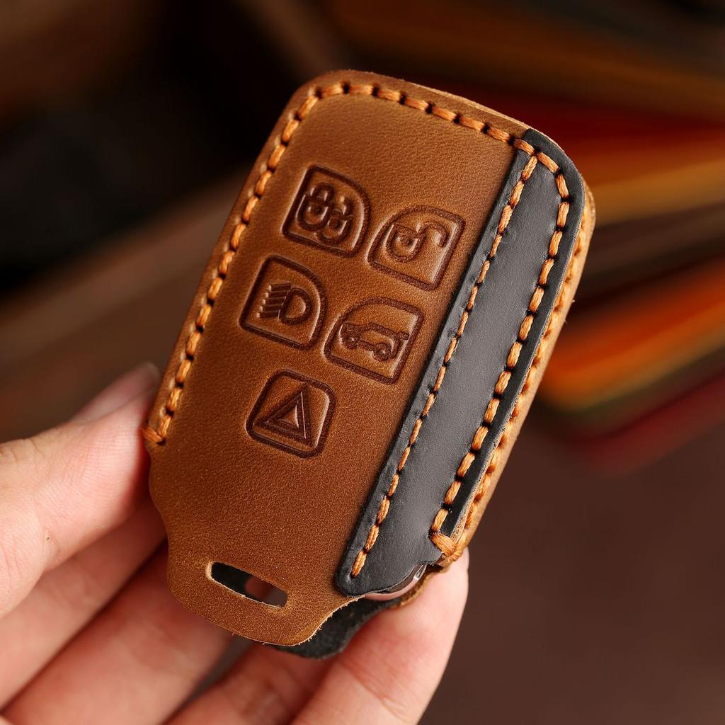 Кожаный чехол для автомобильного ключа-брелока для Land Rover Range Rover Sport Evoque Freelander Velar Discovery 4 Jaguar XE XJ XF Guitar