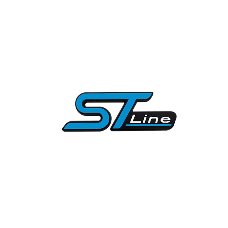 EUEX2 3D Metal ST LINE Front Grille Sticker Car Head Grill Emblem Badge Chrome Sticker for FORD FIESTA FOCUS MONDEO Auto Car Styling