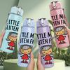 1PC Little Miss Gluten Free Cartoon 750ml Color Plastic Sports Water Bottle Leakproof Flip Straw Lid For Sports Office Home Use