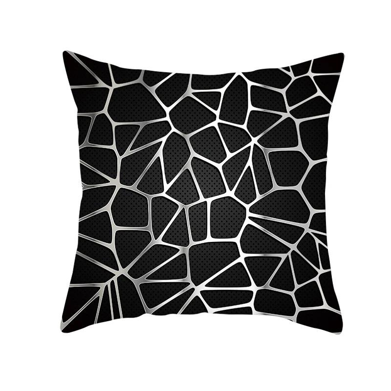 Черно-белые геометрические декоративные наволочки для гостиной, офиса, дома, наволочки для автомобиля