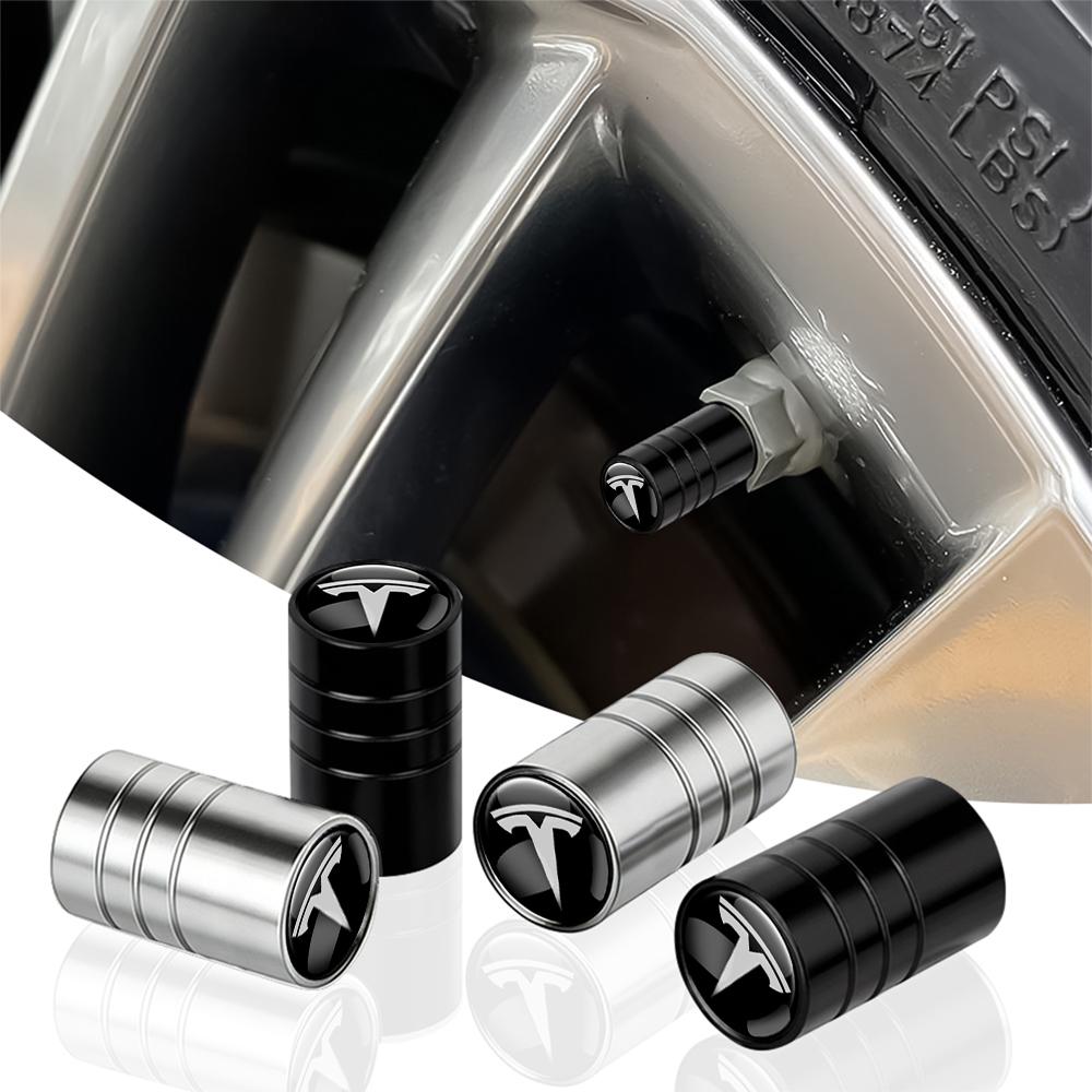 DHKOR1 3D Metal For Tesla Model 3 Model S Model X Model Y Roadster Invader Coil Mod WYE Car Wheel Tire Valve Air Stem Cap Accessories