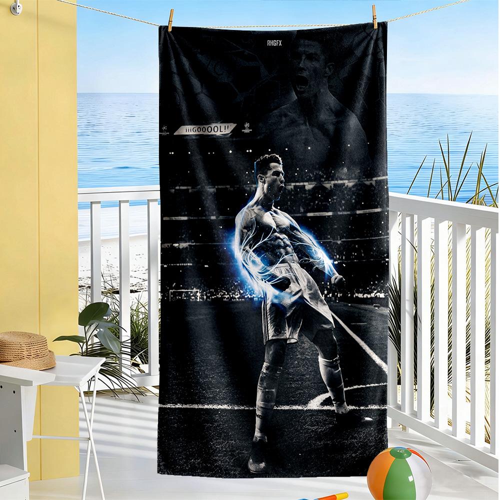 Cristiano Ronaldo Beach Towel Quick-Dry Soft Microfiber Comfortable Lightweight Suitable for Sports, Travel, Swimming, Yoga, Bathroom, Beach, And Pool