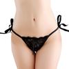 WHITE FANG Sexy Stylish and TT03 T-back Panties, Lace, Cute, (Black)