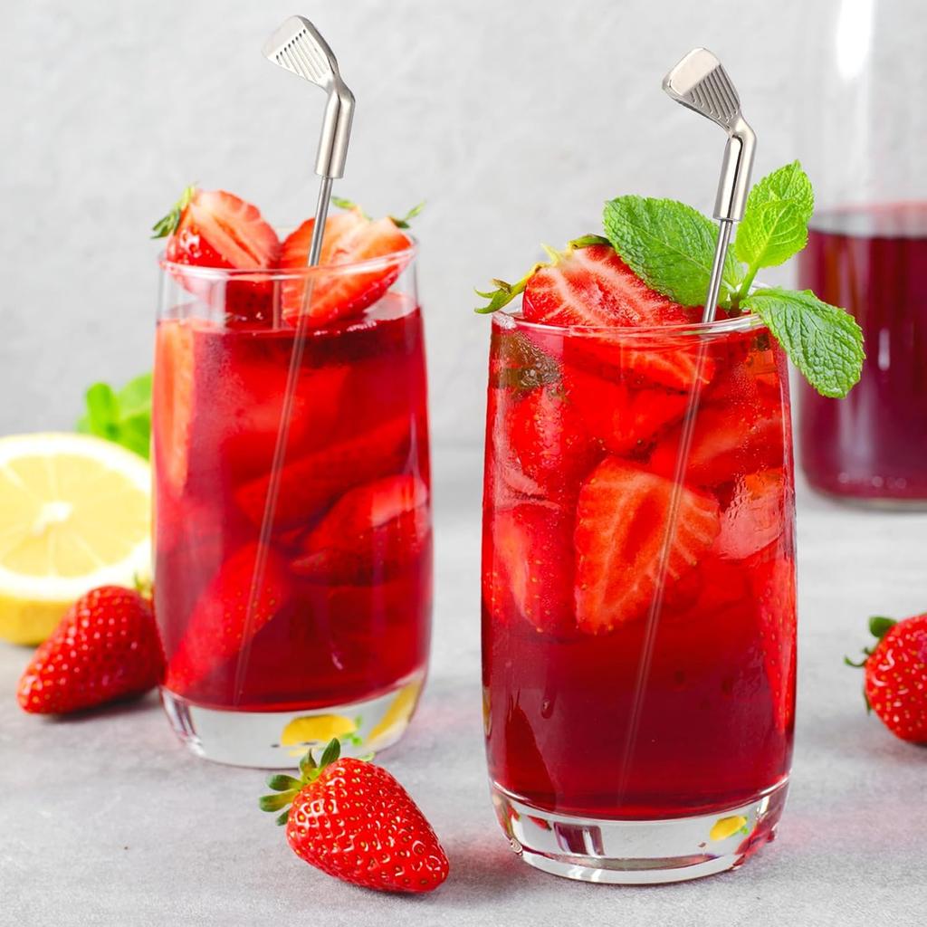 Pickmesh 10 Pcs Metal Golf Cocktail Picks 4.7 Inch Golf Metal Toothpicks for Appetizers Sandwich Fruit Skewers for Catered Events Buffet Party