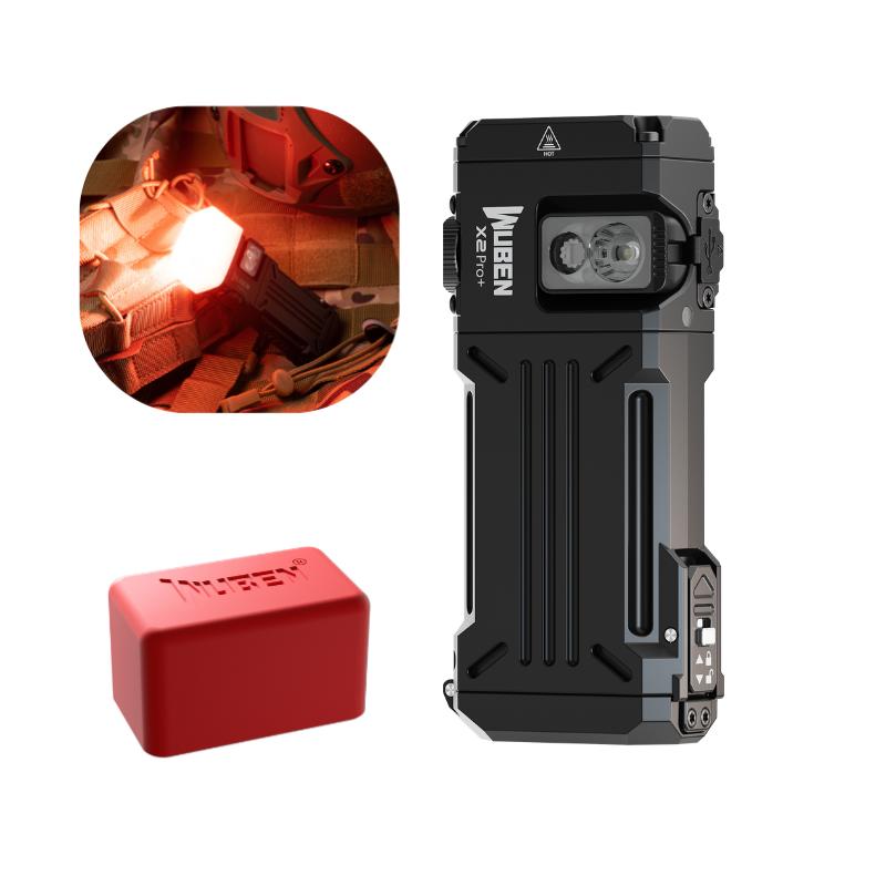 Wuben X2 PRO+ Перезаряжаемый EDC-фонарик Type-C 1500 люмен С 2*920 мАч аккумулятором Карманный зажим и магнитный хвостовик Фонарь