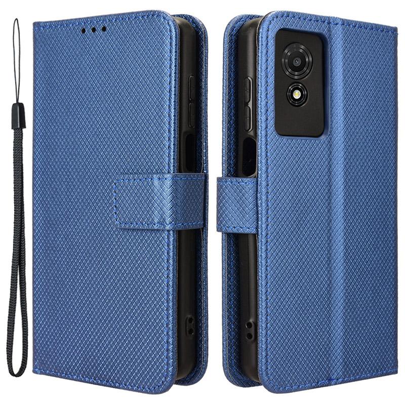 Для TCL 501 Чехол-книжка Текстура бриллианта Искусственная кожа Чехол для телефона с подставкой