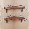 Walnut Double-Layer Wall Corner Shelf