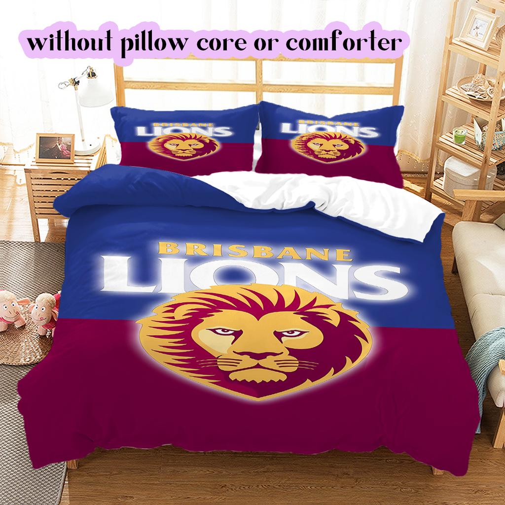 football Logo Pattern Bedding Quilt Set Quilt Cover Pillowcase Home Decoration Birthday Gift (1*duvet cover+ 2*pillowcase, without core)