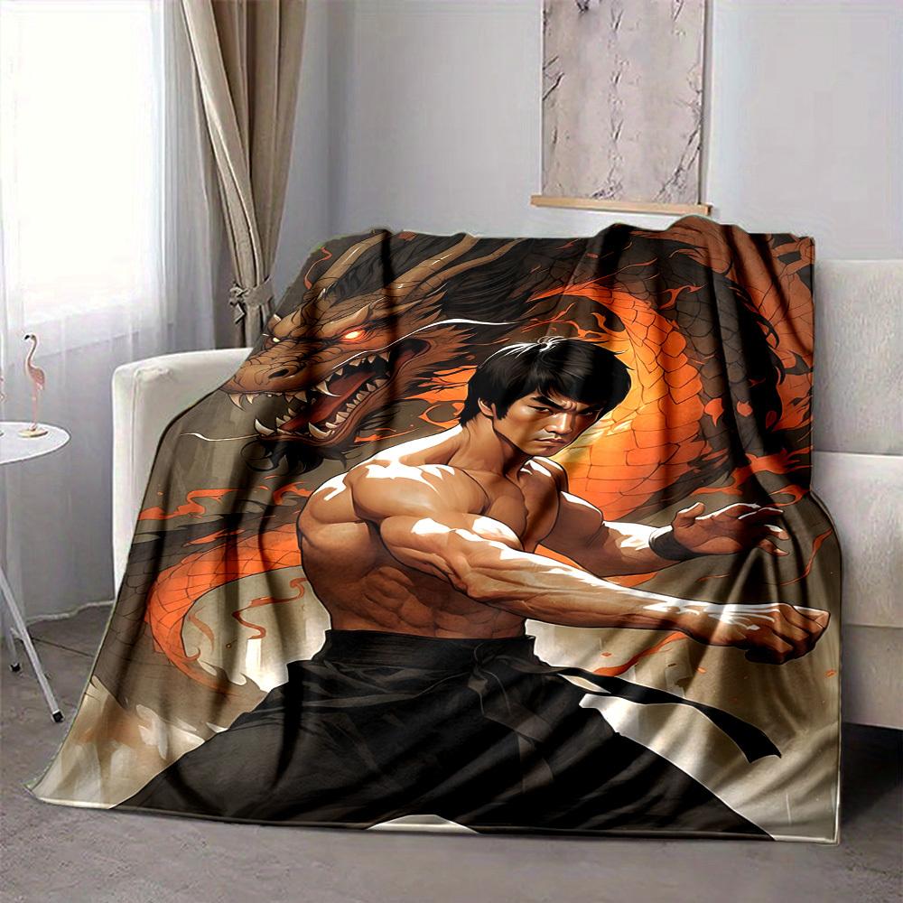 1PC Dragon Spirit Blanket Soft Warm All Season Throw for Sofa, Bed, Car, Office Vibrant Colorful Design, Durable & Cozy Gift