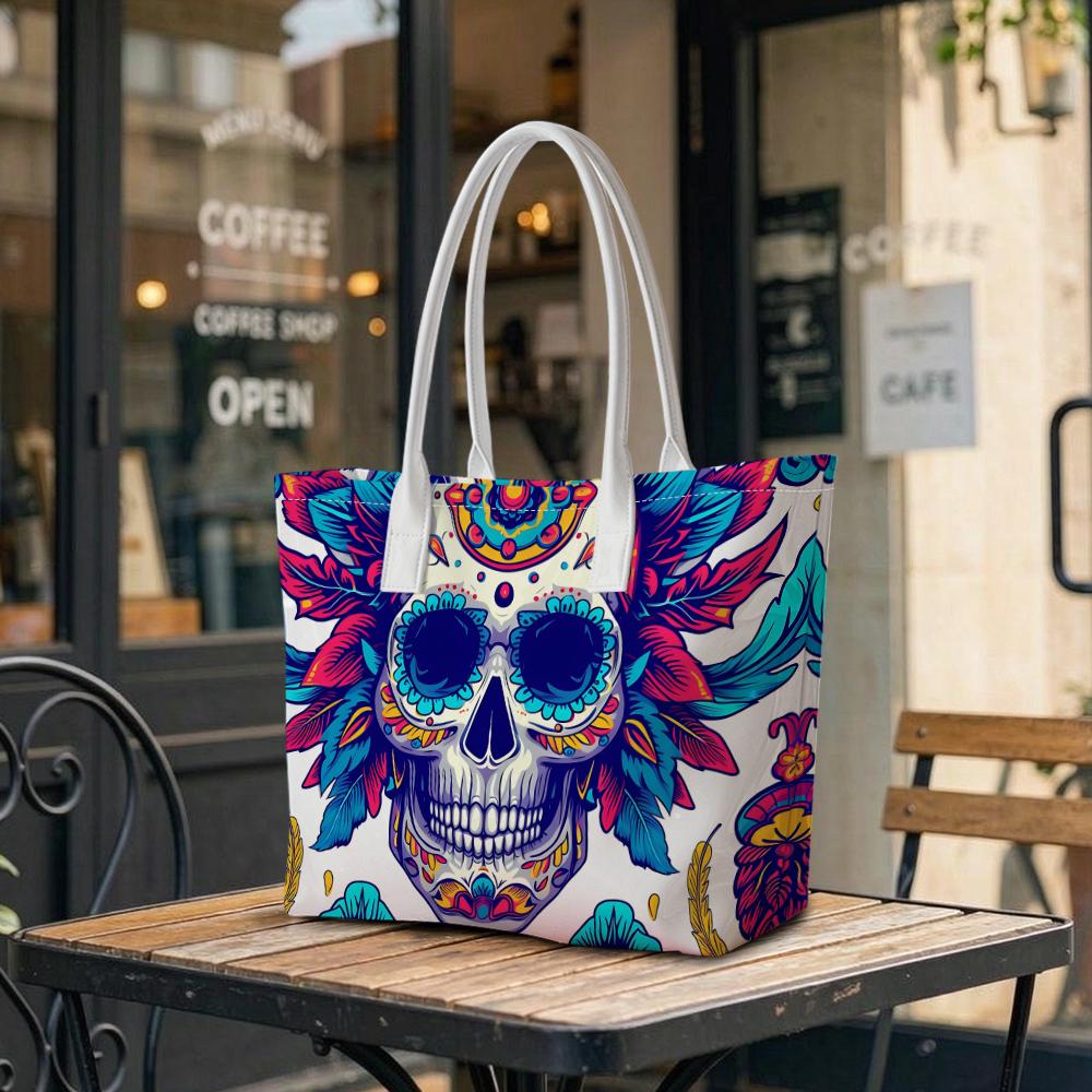 Mexican Sugar Skull Fashion Casual Large Capacity Daily Shoulder Tote Bag