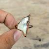 Abalone Shell Rough Ring Electroformed Copper Ring Adjustable Gemstone Ring Electroformed Jewelry Handmade Ring Gift For Him Statement Ring