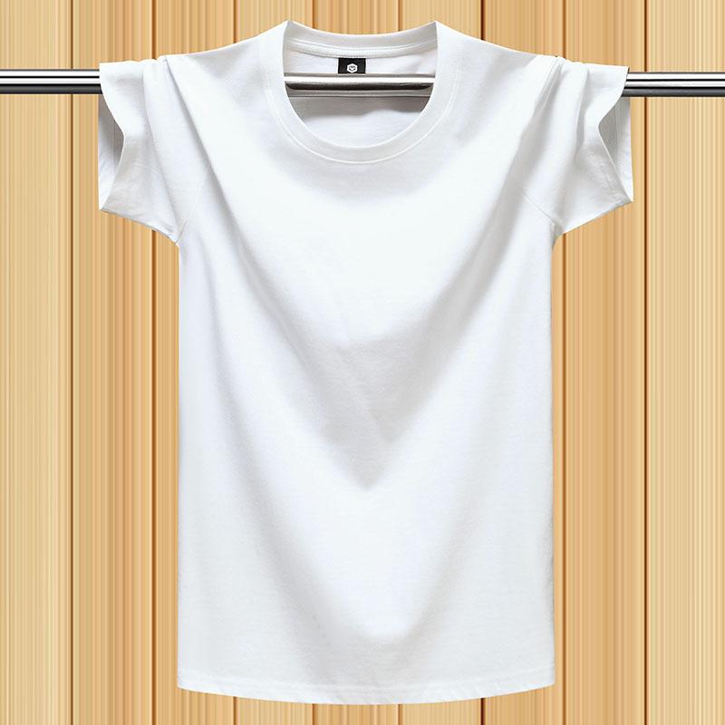 100% Cotton Summer T-Shirt for Men – Loose Fit, Breathable Solid Color Tee for Outdoor Sports and Fitness Exercise