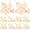 60pcs Unfinished Wooden Peace Dove Wood Cutouts Wood Bird Pigeon Shape Cutout Slices For DIY Crafts Party Home Decorations