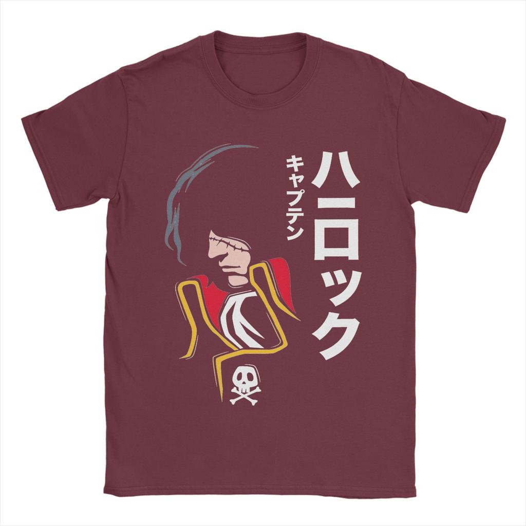 Space Pirate Captain Harlock Albator TShirt Men Leisure 100 Cotton Tees Round Collar Short Sleeve T Shirt 4XL 5XL 6XL Tops