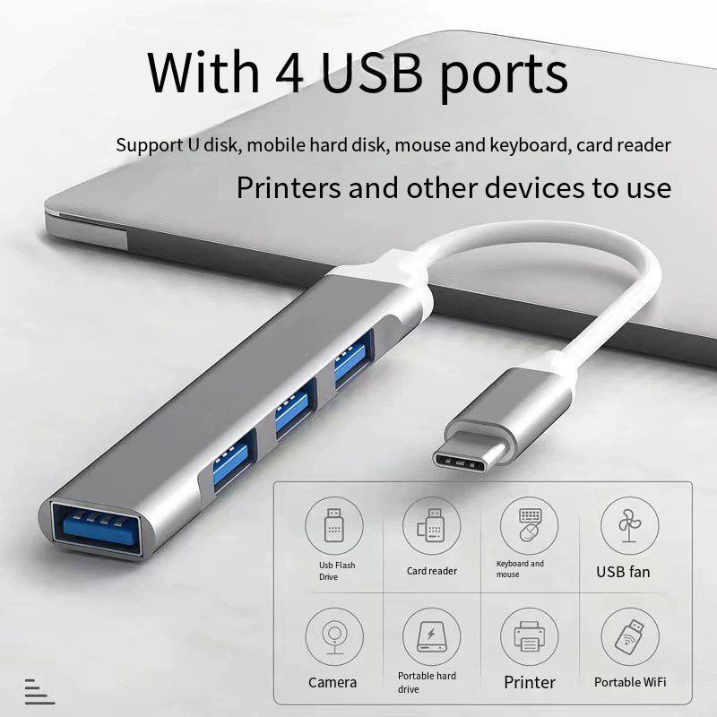 USB-A 3.0/2.0 концентратор на Type C 5 Гбит/с высокоскоростная передача данных OTG адаптер кабель для мобильного телефона MacBook ПК ноутбук разветвитель 4 порта