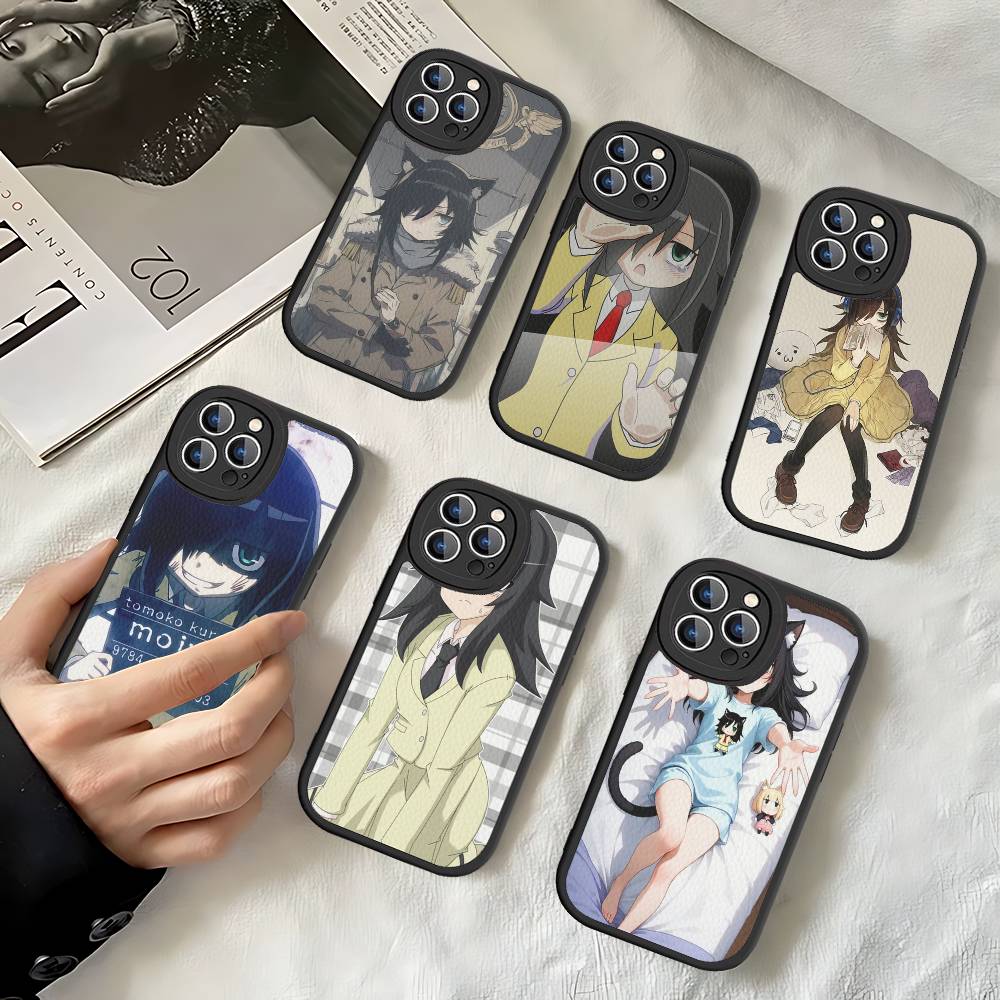 Watamote K-Kuroki T-Tomoko Кожаный Чехол Для Телефона На IPhone 16 15 14 13 12 11 Pro Max Plus Ударопрочный Чехол