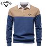 2025 Весна Новый Длинный Рукав Поло Воротник Толстовка Вышитая Мужская Большой Размер Высокого Качества Повседневная Мужская Толстовка
