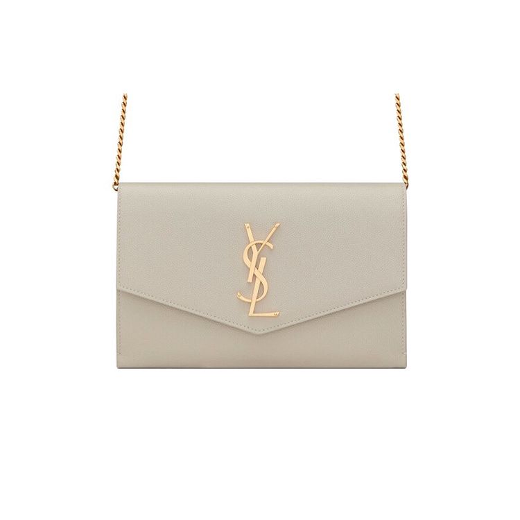 Saint Laurent Uptown Chain Wallet Crema Soft Women Shoulder_bags White 607788-1GF0J-9207