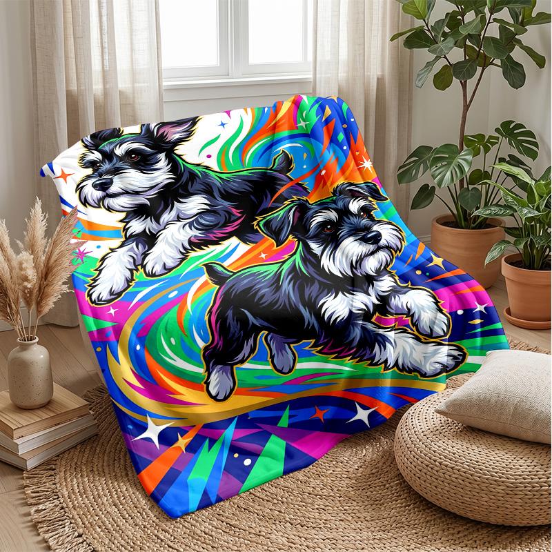 Space Bathing Pup Singing Theme blanket Lightweight Warm Flannel Blanket Decorative Throw Blanket for Home Decoration