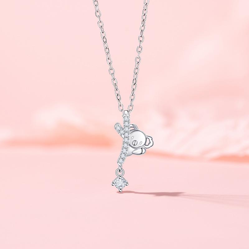 Ожерелье с коалой, женская мода, легкая, роскошная, милая, с коалой, цепочка на ключицу из нержавеющей стали