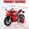 1:Модель мотоцикла BMW R Nine T V4S Масштаб 1:9 Игрушка Колесо Рулевое управление Амортизаторы Металлический корпус Модели двигателей Подарки на день рождения для мальчиков