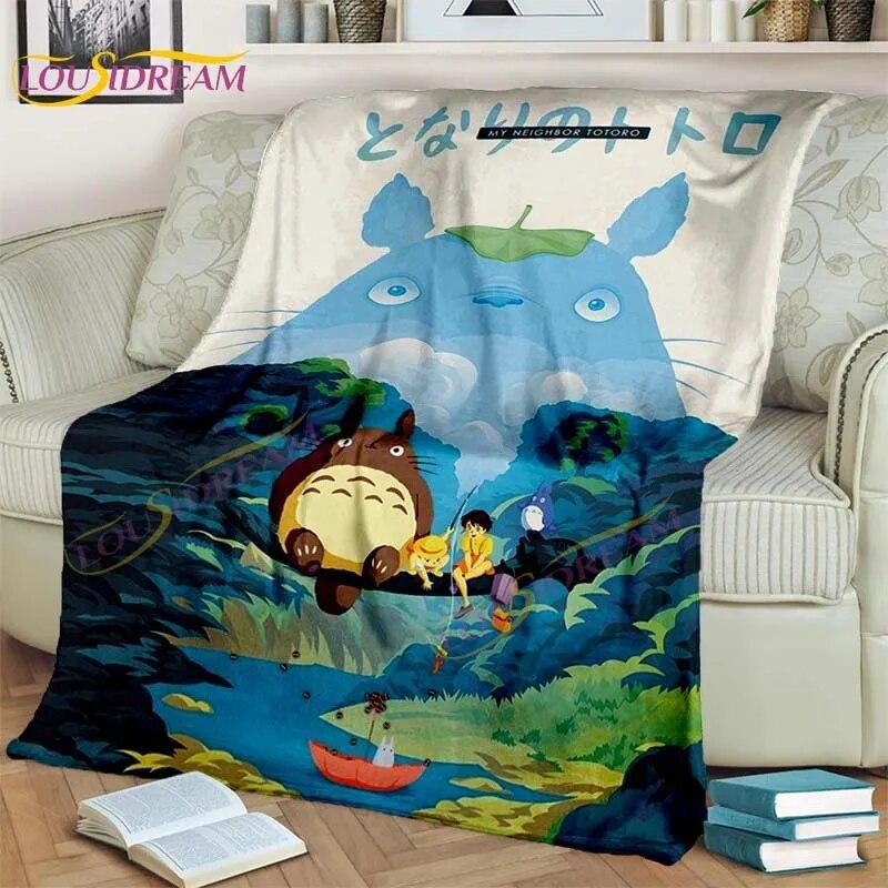 Одеяло в стиле аниме «Миядзаки», одеяло «Мой сосед Тоторо», одеяло «Унесенные призраками», фланелевое одеяло для спальни, гостиной, дивана