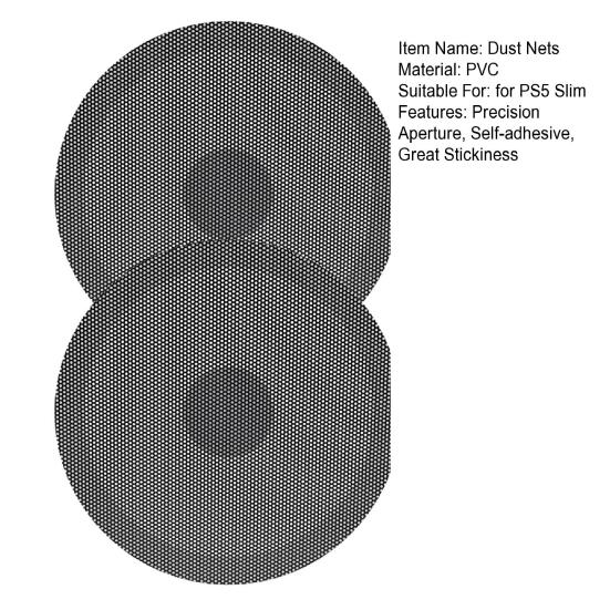 2 шт. Пылевая сетка для PS5 Slim Пылевой фильтр Прецизионное отверстие Самоклеящаяся Отличная липкость Противоскользящая Моющаяся Охлаждающая