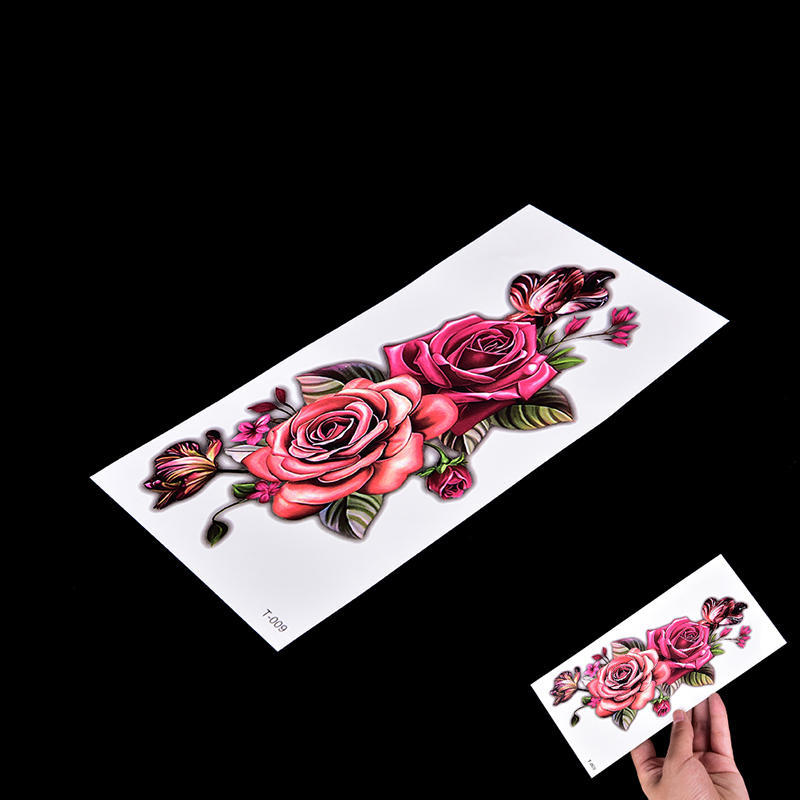 Fashion Fake Temporary Tattoo Sticker Rose Flower Arm Body Waterproof Women Art