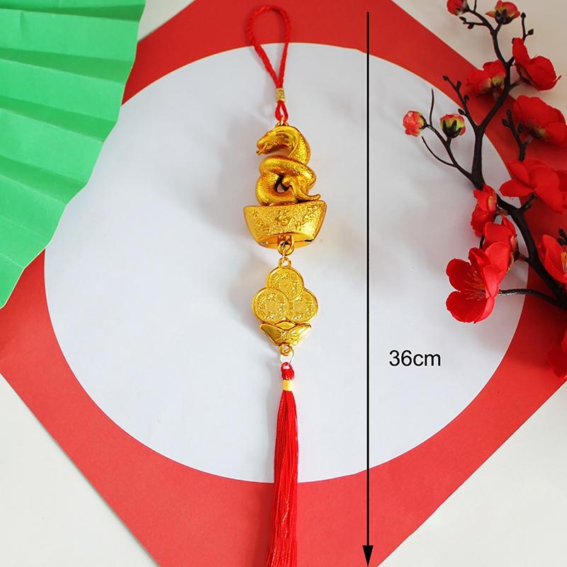 1 шт. Счастливый талисман 2025 года Змеи позолоченный пластиковый зодиакальный кулон в виде змеи новогодние украшения для дома и автомобиля