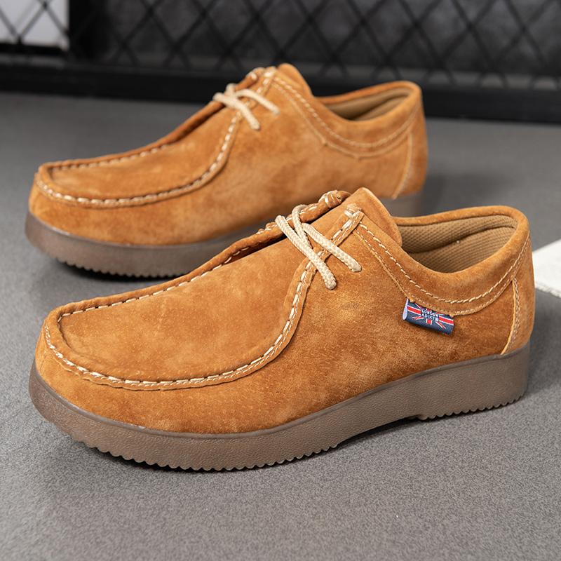 Autumn Winter Men's Casual Shoes Suede Leather Work Shoes Male Platform Business Shoes Outdoor Antiskid Walking Shoes Men Sneake