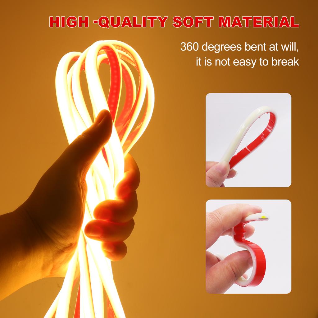 Dimmable COB LED Strip Light 220V 240LEDs/M Wall Touch Wifi Bluetooth With 23key Remote Flexible Adhesive Linear Lighting 1-35M