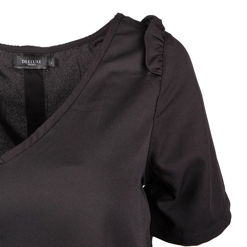 Однотонный топ с V-образным вырезом и воланами на плечах Женский DEELUXE 74