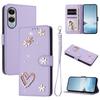 Double-Layer Heart Floral Vegan Leather Phone Case For Samsung Galaxy S26+ 5G, Magnetic Flip Wallet Cover With Wrist Strap & Card Slots