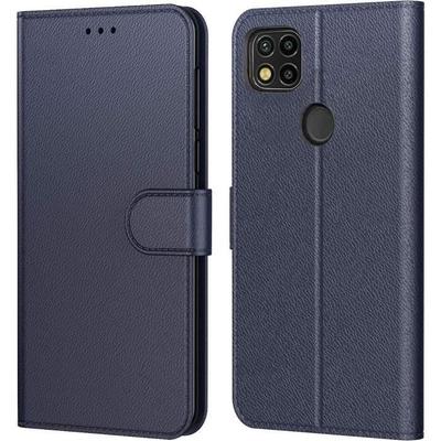 Чехол для Redmi 10A Магнитная застежка Эффект кожи Прочный Элегантный Темно-синий