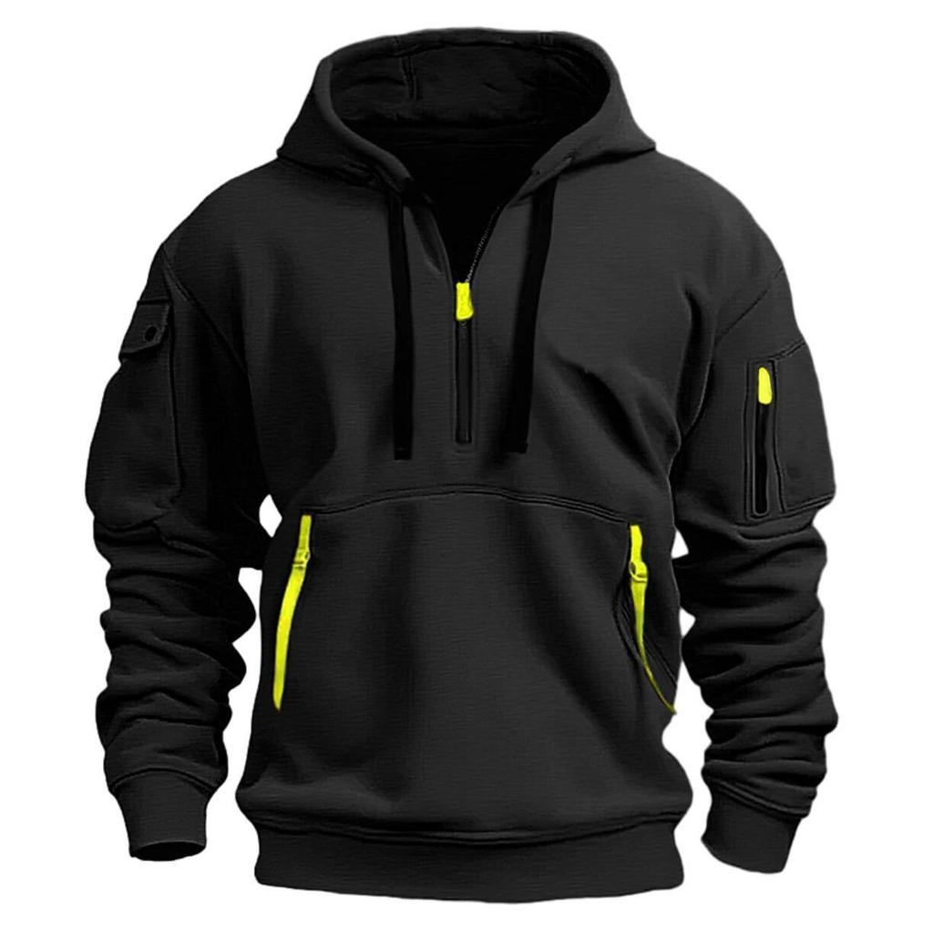 Men's Hoodie Quarter Zip Hoodies Hooded Plain Pocket Sports&Outdoor Streetwear Cool Casual Spring & Fall Clothing Hoodies Sweatshirts Men's Coats