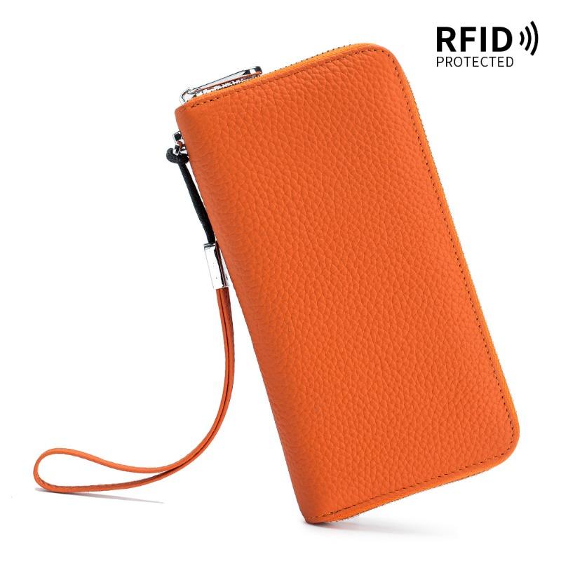 Женский кошелек длинный кожаный RFID первый слой коровья кожа клатч-сумка мягкая кожа простой кошелек сумка для мобильного телефона мужчины