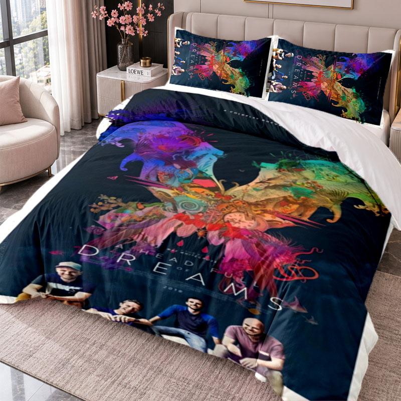 Coldplay 3Pcs Bedding Set Duvet Cover With Two Pillowcases For Bedroom Home Decoration