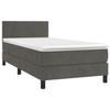 VidaXL Divan Bed and Mattress Dark Grey 80x200 Cm Velvet - Model 3141150