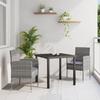 VidaXL 3-piece Garden Dining Set with Grey Cushions Poly Rattan 3380057