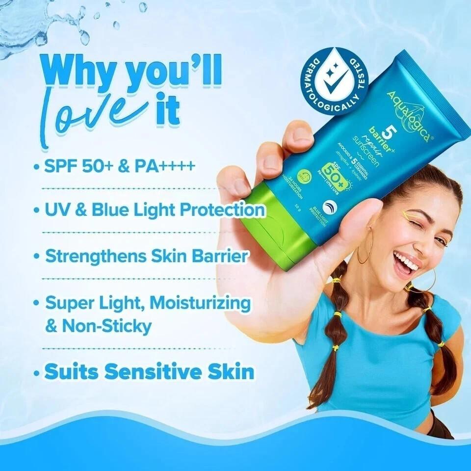 Aqualogica 5 Barrier+ Repair Sunscreen with Avocado & 5 Essential Ceramides 50g