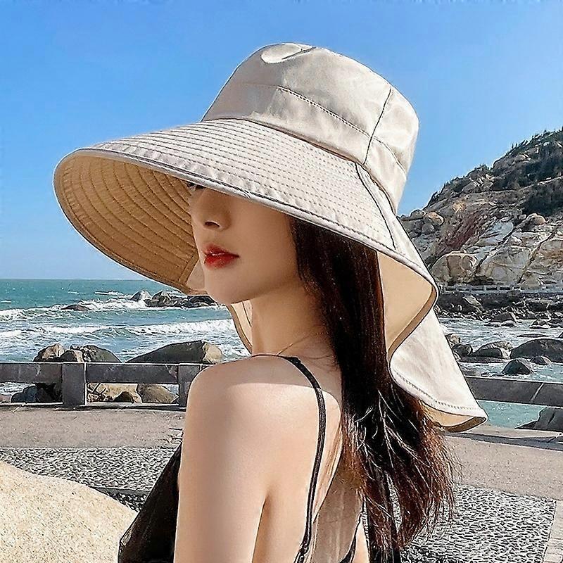 (black) Women's Beach Hat Wide Brim Foldable Summer Hat Floppy Hat Beach Bucket Hat Garden Hat