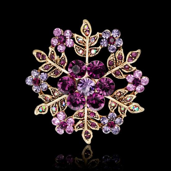 Модная женская брошь-булавка Цветок снежинки Круглая со стразами Рождественские украшения