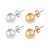 Luxury Gold Color Stainless Steel Classic Jewelry Women Ear Stud Earrings Small Ball Stud Earrings